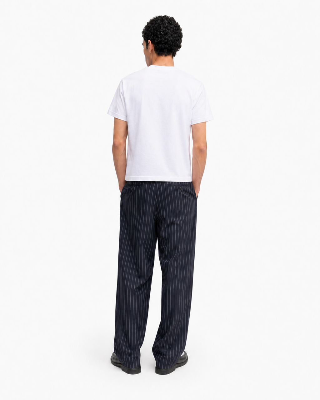 Navy pinstripe pants