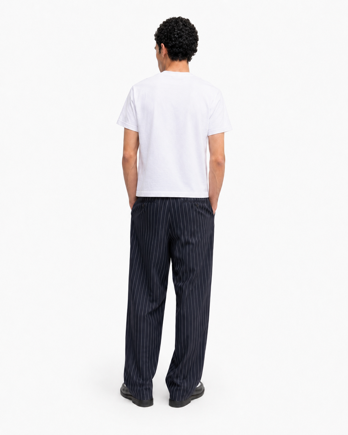 Navy pinstripe pants