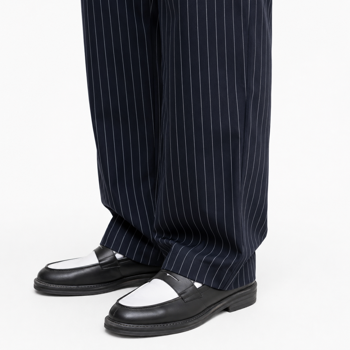 Navy pinstripe pants