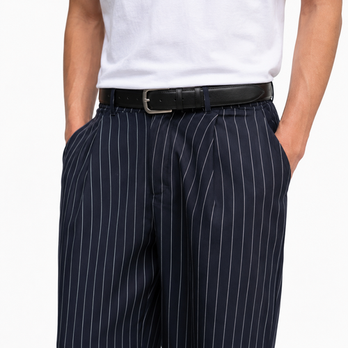 Navy pinstripe pants