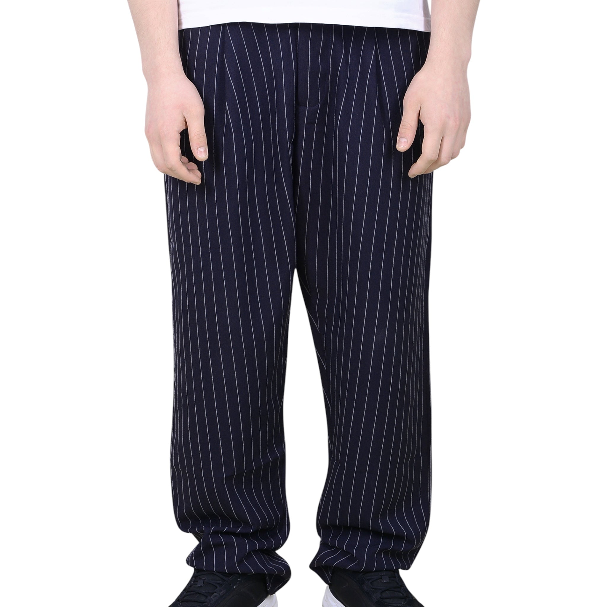 Navy pinstripe pants